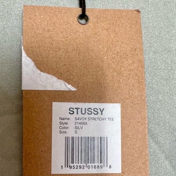 Stussy Light Gray (silver) Short Sleeve Tee NWT - Picture 2 of 12